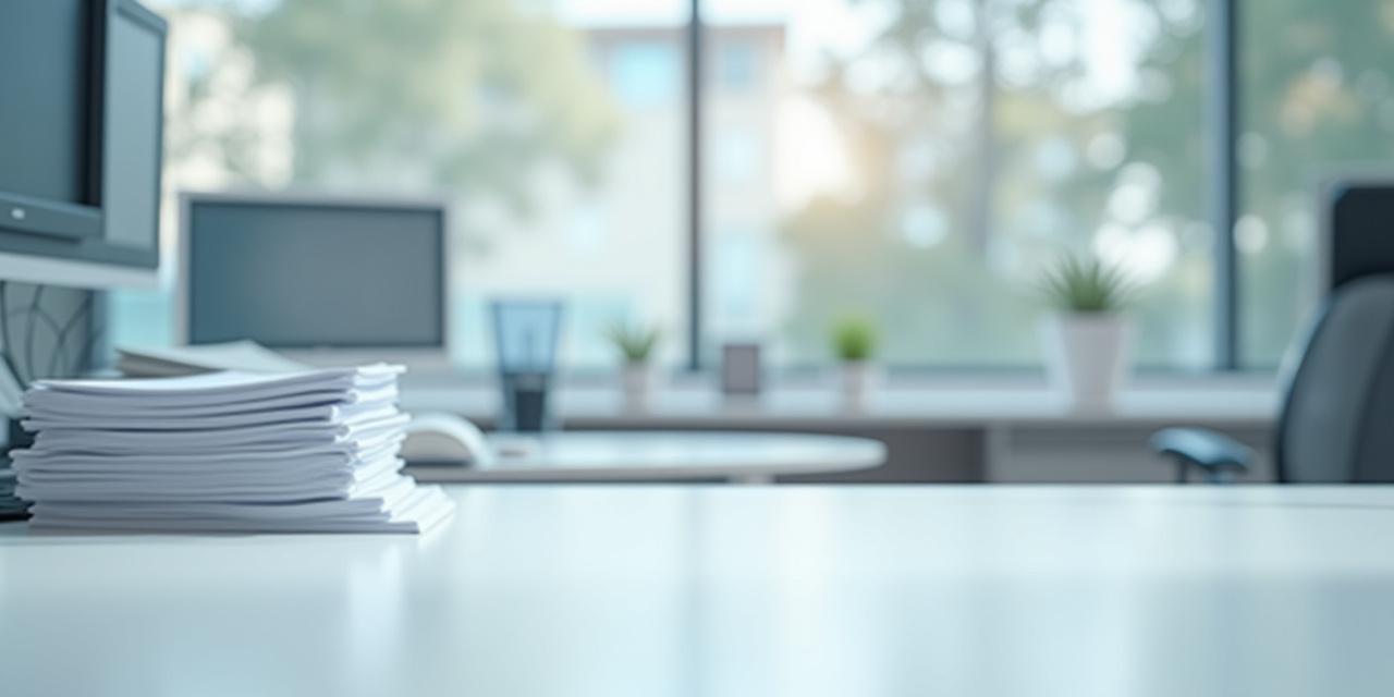 Clean commercial office desk