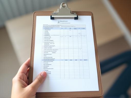 Cleaning process step 1: consultation clipboard